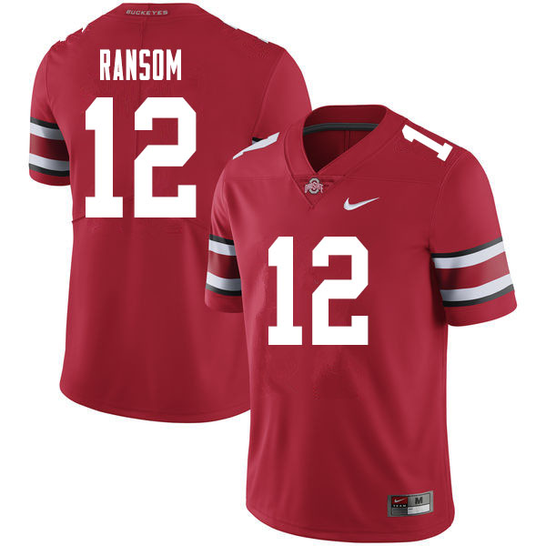 Men #12 Lathan Ransom Ohio State Buckeyes College Football Jerseys Sale-Red